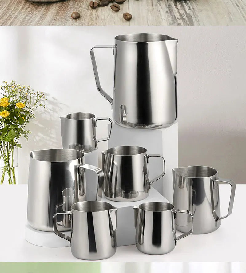 Stainless Steel Milk Frother Jug Canada Coffee Milk Frothing Pitcher Measurement Jug Espresso Barista Tool Coffee Accessories