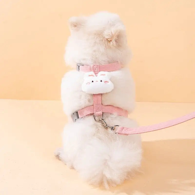 Cartoon canada Doll Backpack Cat Harness Set Plush Toy Vest with Leash Adjustable Escape-Proof Soft Mesh Harness for Small Cats Kitten
