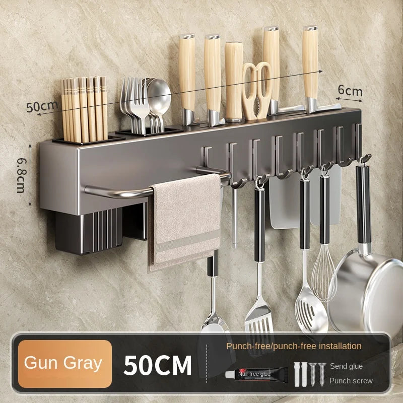 Tool-free Kitchen Shelf, Canada kitchen Accessories, Multifunctional Wall-mounted Chopstick Holder, Storage for Knives and Tools