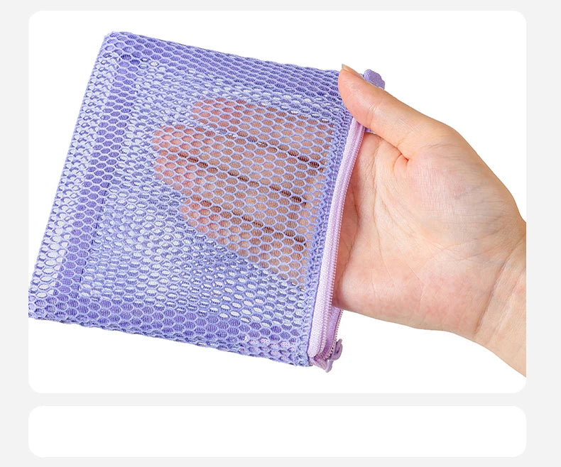 Double Zipper Mesh Storage USA Bag Ultra Light Wear-proof Visible Colored Double Layered Makeup Pouch Durable With Handle Coin Bag