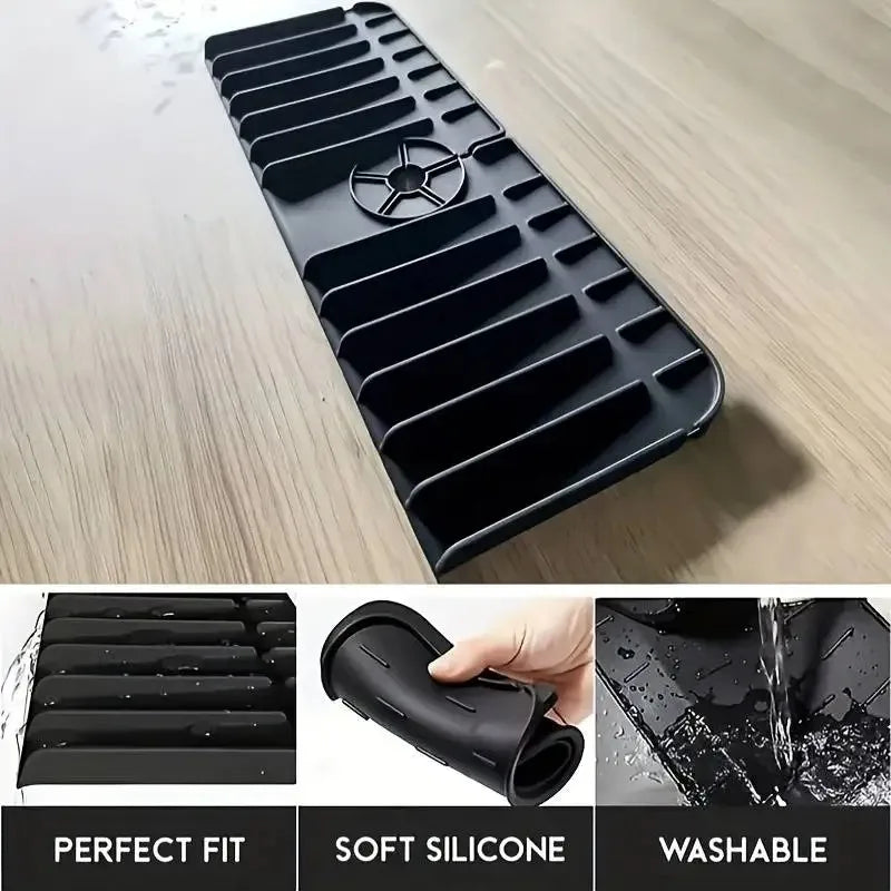 Silicone Faucet Mat Dish Soap Sponge Holder Sink - USA - Kitchen Countertop Drying Mat Bathroom Kitchen Sink Splash Guard Drain Pad