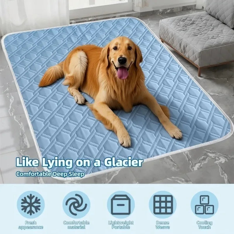 1PCS New Upgraded Ice Cooling Pet Mat Canada Washable Breathable Pet Cooling Pad for Dogs All-Season Use