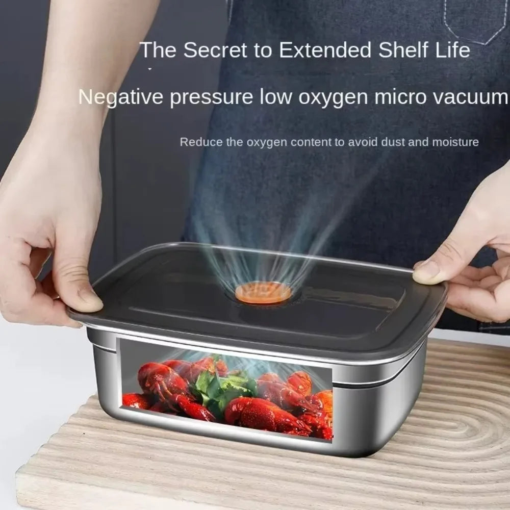 Stainless Steel Camping USA Lunch Box Sealed Microwave Suitable Bento Box Leak-proof Large Capacity Refrigerator Freezer Storage Box