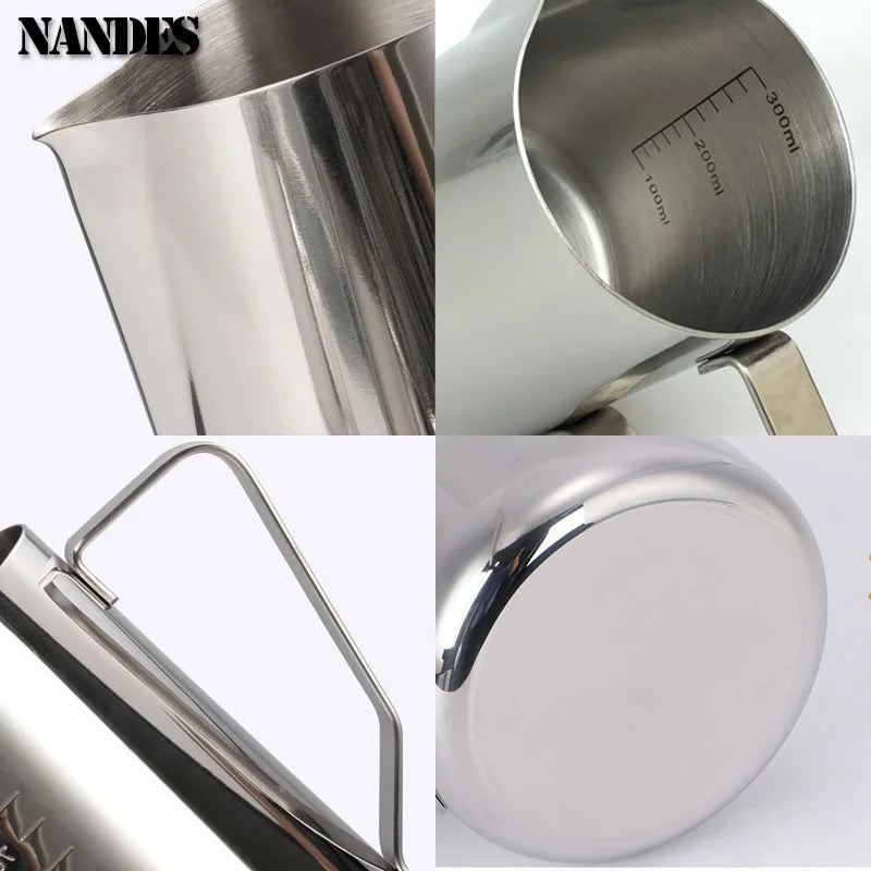 Stainless Steel Milk Frother Jug Canada Coffee Milk Frothing Pitcher Measurement Jug Espresso Barista Tool Coffee Accessories