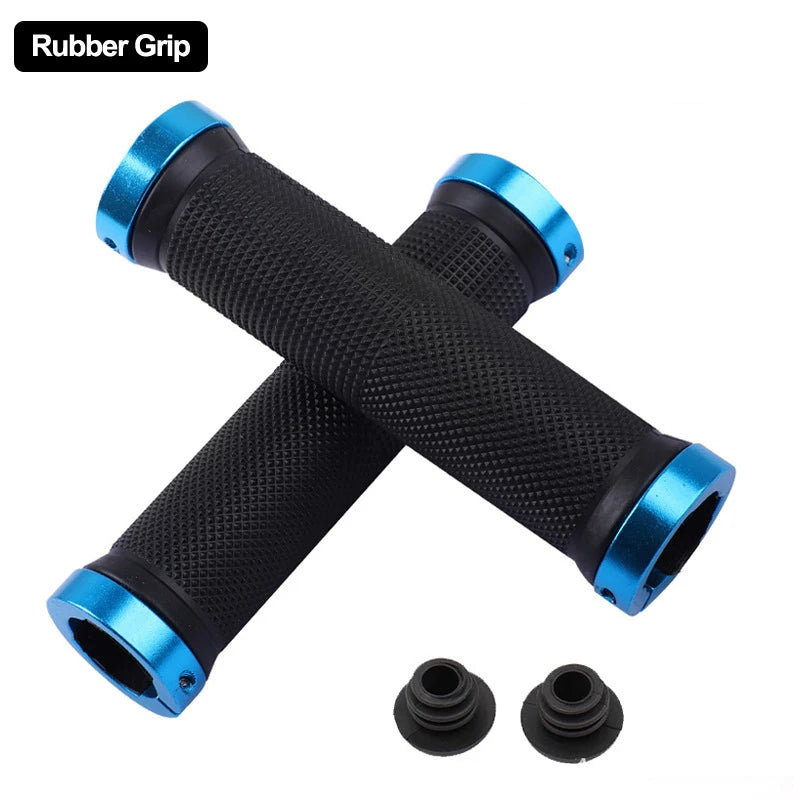 Bicycle Handlebar Grips USA Rubber Bilateral Lock-On Non-Slip MTB Mountain Bike Grips, Cycling Bike Accessories