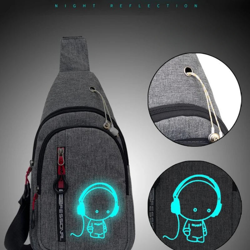 New Casual Fashion Chest Bag USA Men’s Shoulder Crossbody Bag Korean Cycling Backpack Trendy Portable Hand Bag for Men