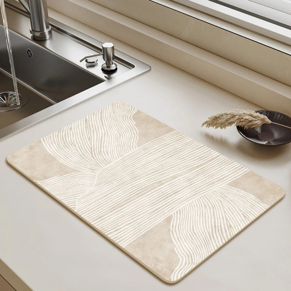 Tableware Drying Mat USA Soft Drain Pad Non-Slip Super Absorbent Wear-Resistant Coffee Machine Mat Kitchen Table Home Decor