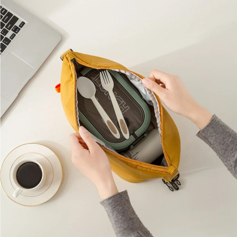 Large-Capacity Insulated Lunch Bag USA Foldable Waterproof Aluminum Foil Bento Bag for Office, Travel & School