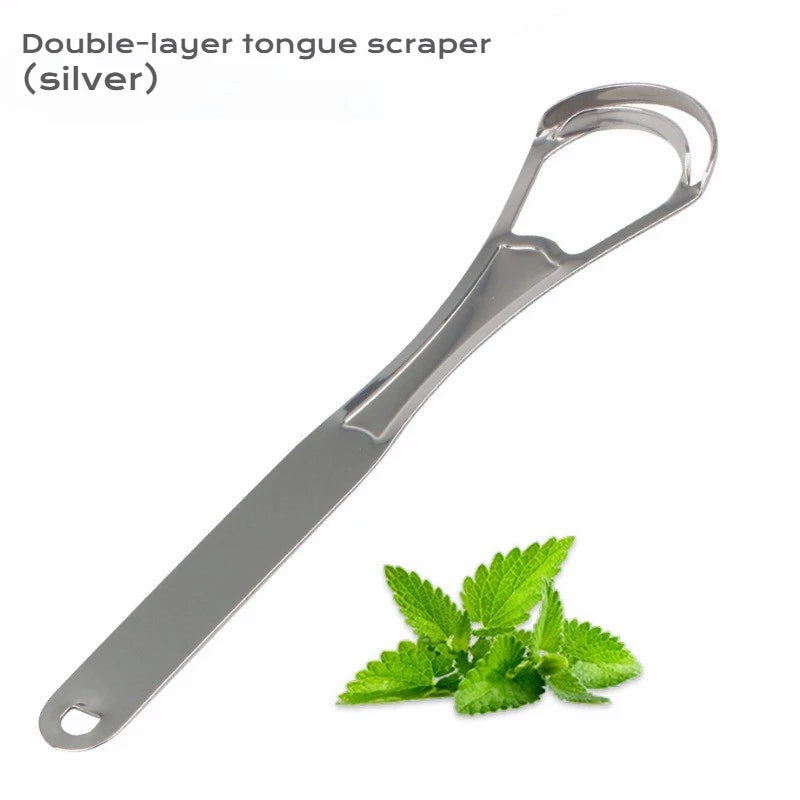 1/2/4 Pcs Reusable Stainless Steel Tongue Scraper Canada Cleaner Fresh Breath Oral Hygiene Care Tool