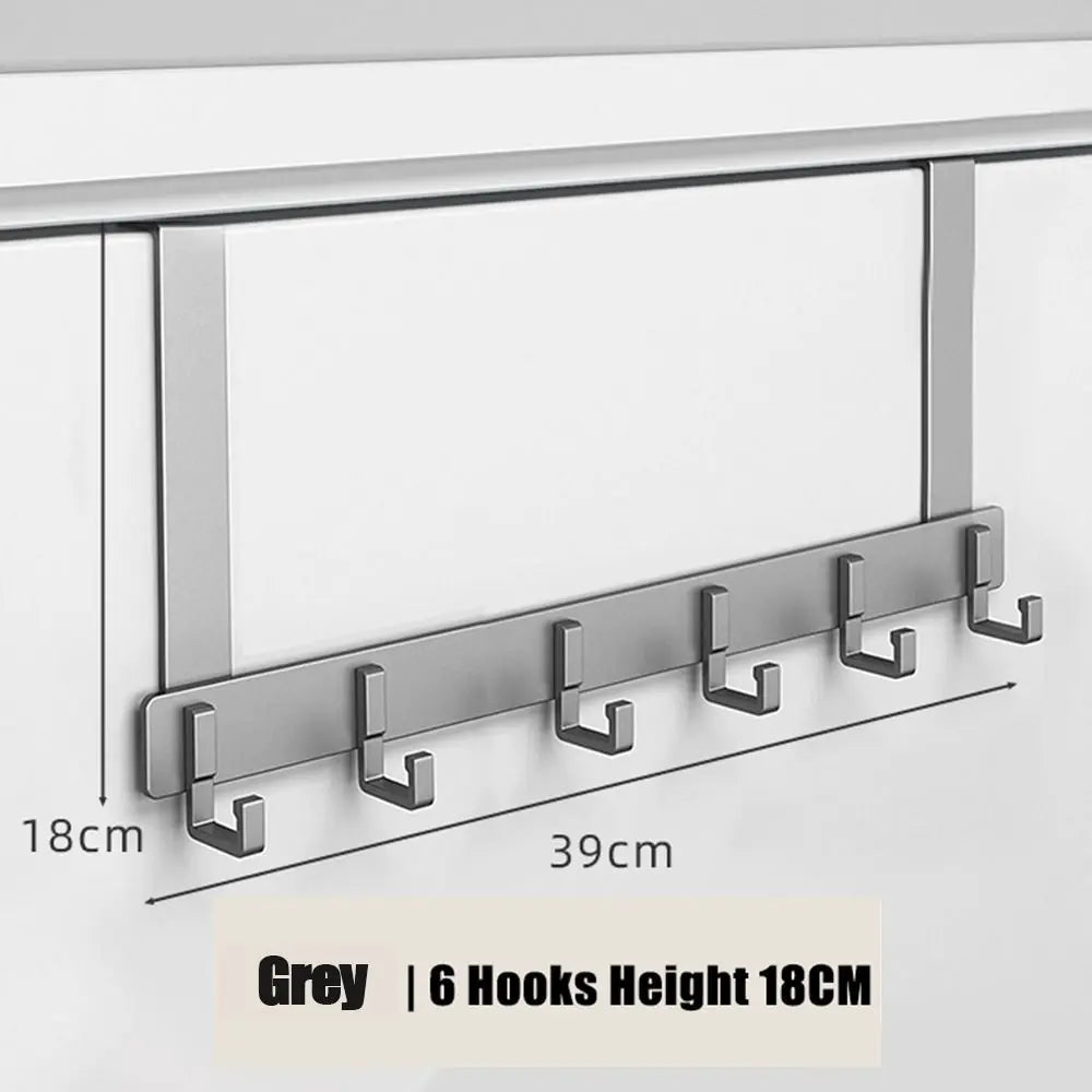 6-Hook Over-the-Door Hanger USA Clothes Coat Hat Towel Organizer Rack for Home Bathroom Kitchen Accessories Holder