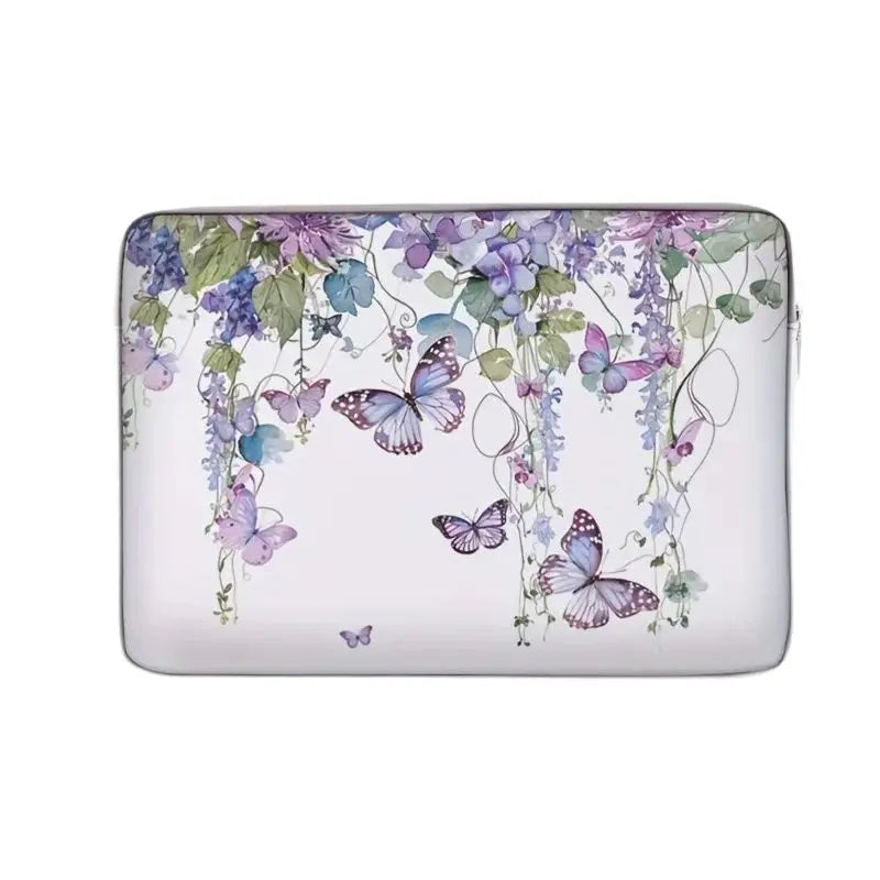 1PC 2-Style Purple Butterfly Laptop Bag USA Briefcase for 14-Inch Laptops, Portable Computer Carrying Case