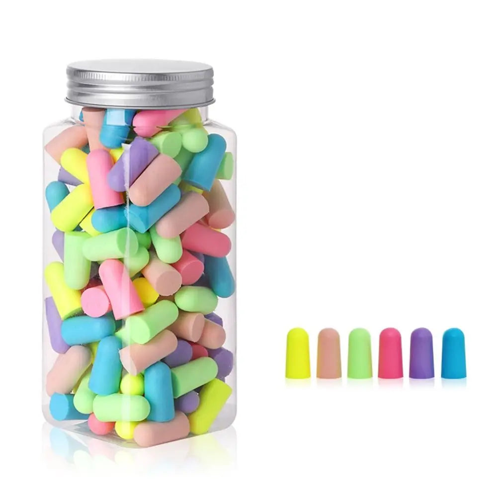 10/24/60/120Pcs Anti-noise Ear Plugs Slow Rebound Soft Tapered Noise Reduction Earplugs Multicolor Universal Hearing Protector