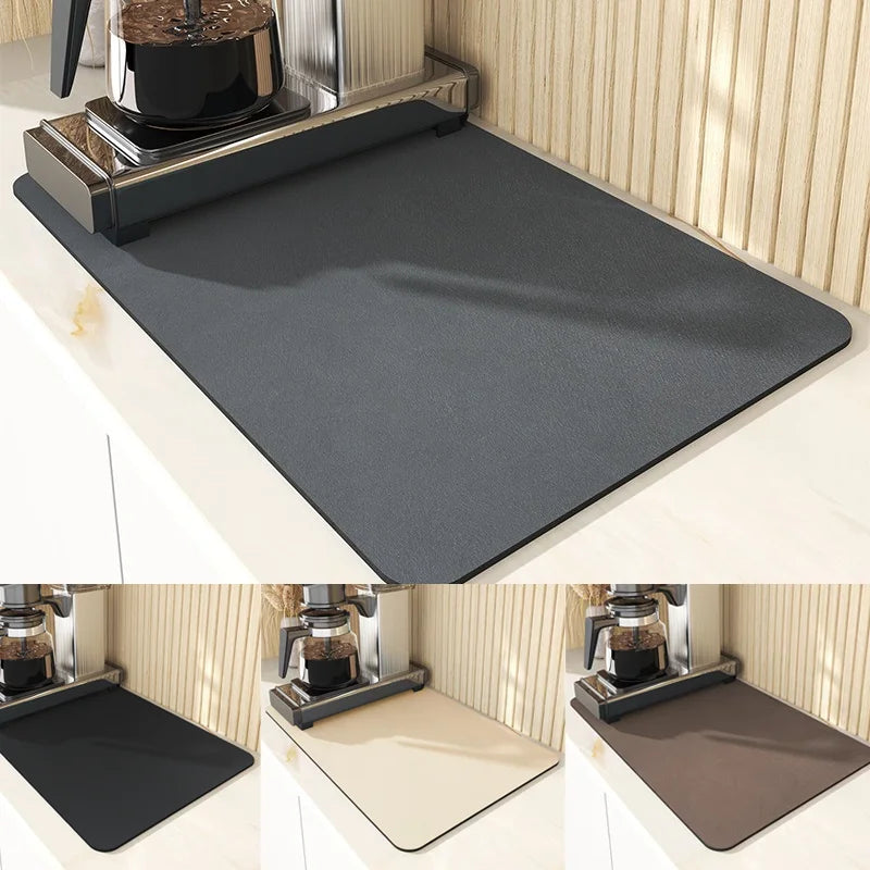 Super Absorbent Kitchen Tableware Mat USA Waterproof Drainage Coffee Dish Drying Mat Heat-Insulating Non-Slip Pad for Tableware