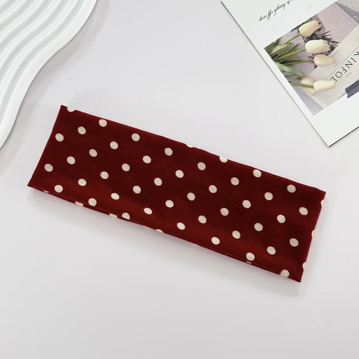 1PC Polka Dot Yoga Elastic Headband Canada Fashionable Dot-Pattern Makeup Sports & Fitness Sweat-Absorbent Hairband