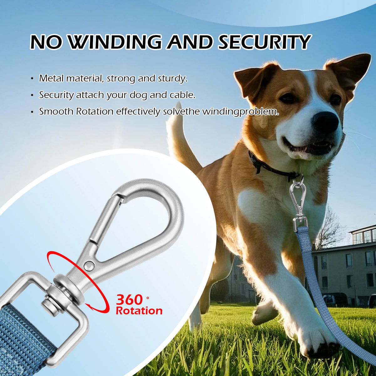 Hands-Free Long Dog Leash USA Adjustable Waist & Crossbody Lead for Walking, Running & Training, 3M/5M Leash for Small, Medium & Large Dogs