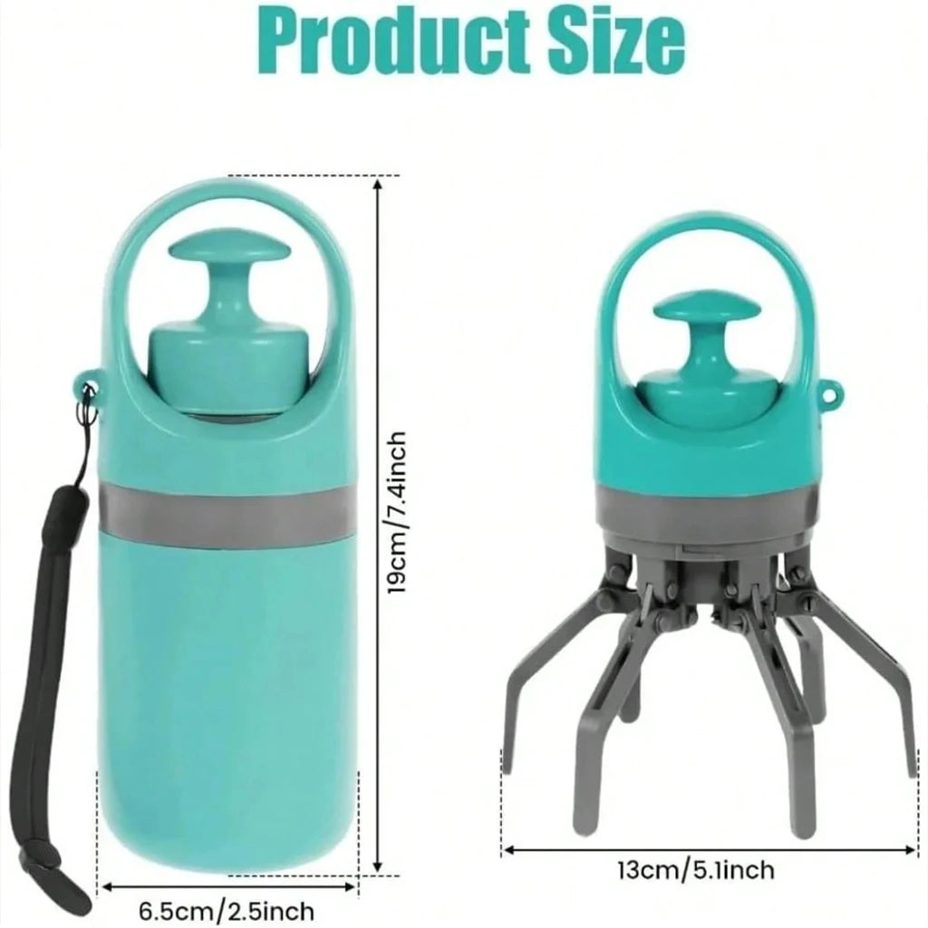 Pet Pooper Scooper USA Six-Claw Shovel No-Touch Waste Picker with Garbage Bag Holder for Outdoor Dog Toileting
