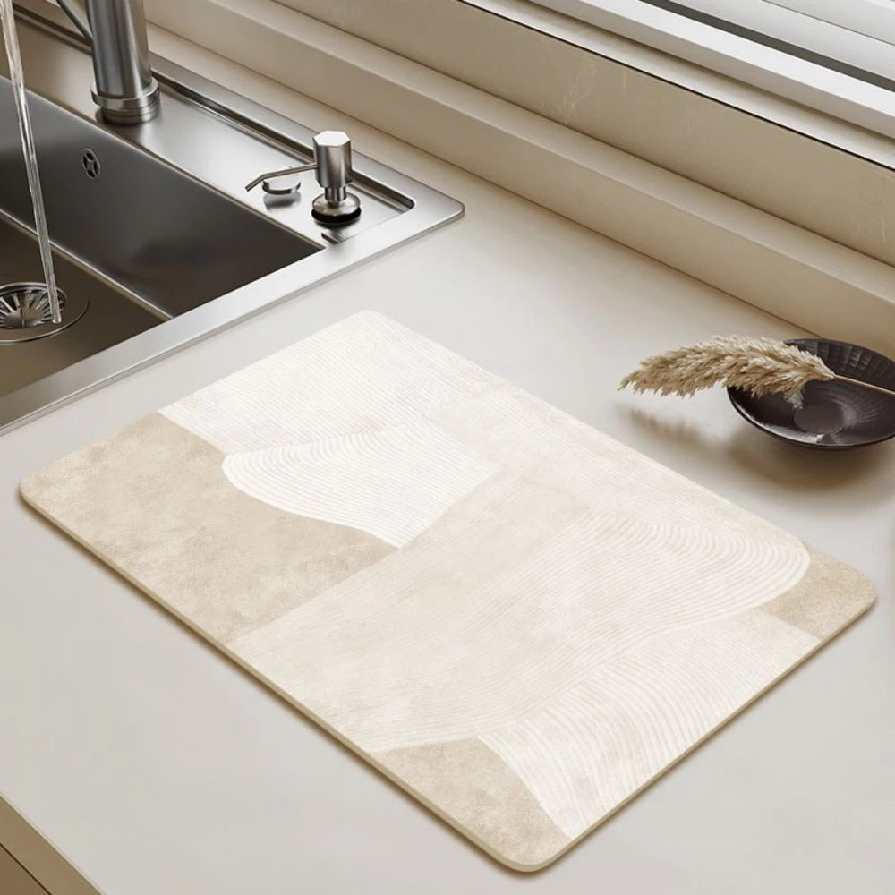 Tableware Drying Mat USA Soft Drain Pad Non-Slip Super Absorbent Wear-Resistant Coffee Machine Mat Kitchen Table Home Decor