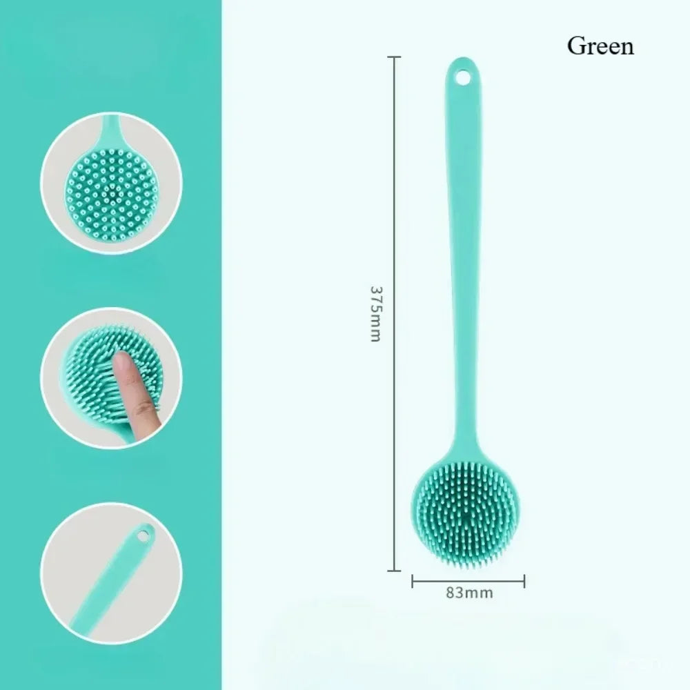 Soft Back Scrubber Brush USA Silicone Skin Massager Bath Shower Scrubbing Brush with Handle Body Wash Exfoliating Bath Supply