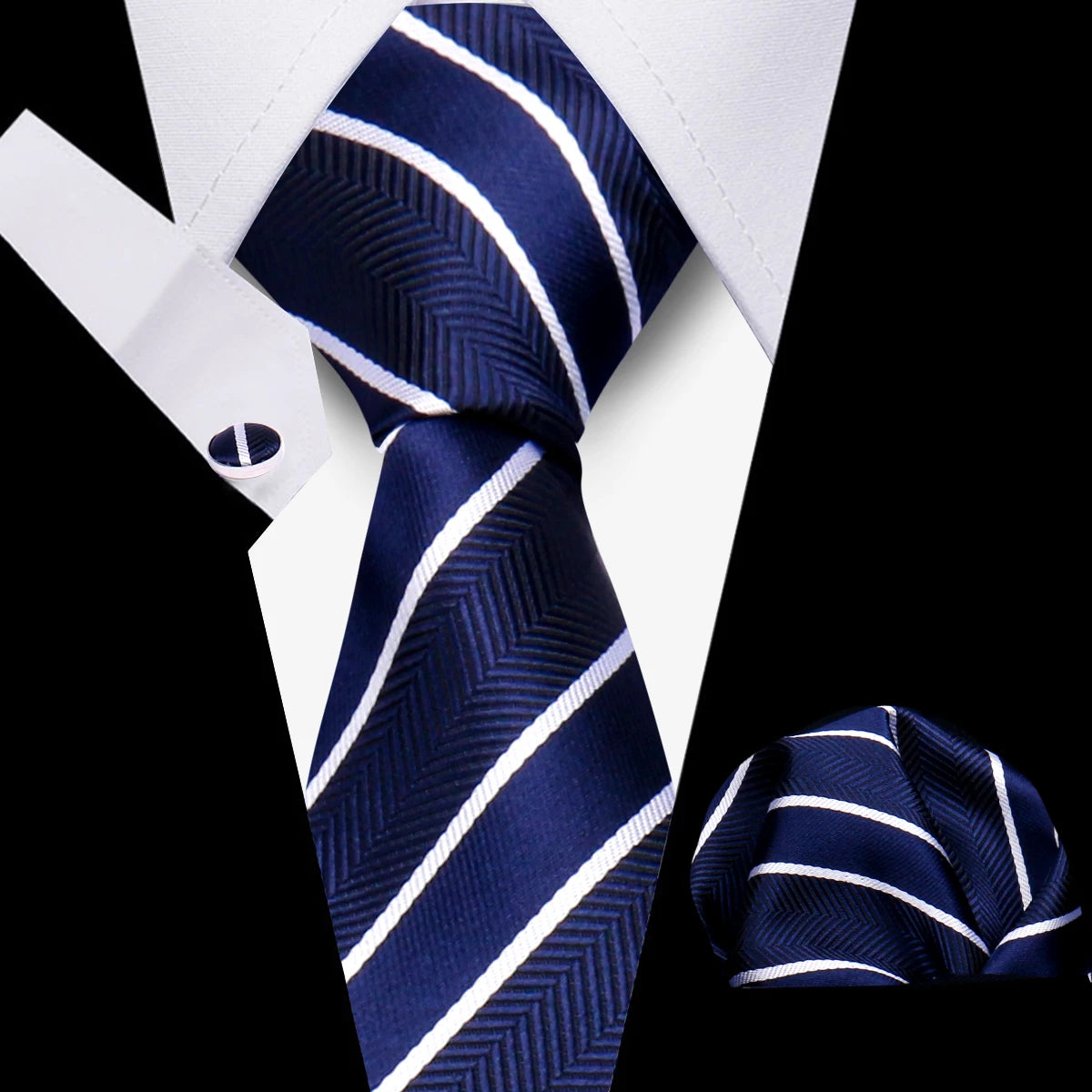 Men’s Business Necktie Set Canada Classic Plaid Cufflinks Handkerchief for Suit Wedding High-Quality 3PCS Tie Set Formal Gravata