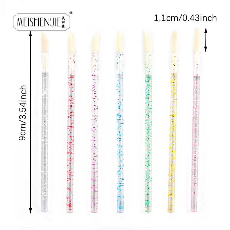 50PCS Lip Brush Set USA Crystal Eyelash Extension Brushes, Mascara Applicators & Lipstick Wands for Women’s Makeup Tools
