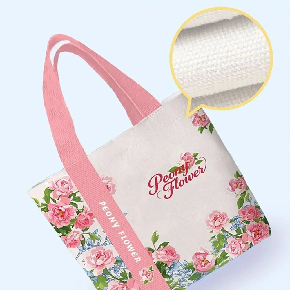 Portable Floral Canvas Tote Bag USA Reusable Lightweight Large-Capacity Shopping & Commute Handbag for Work
