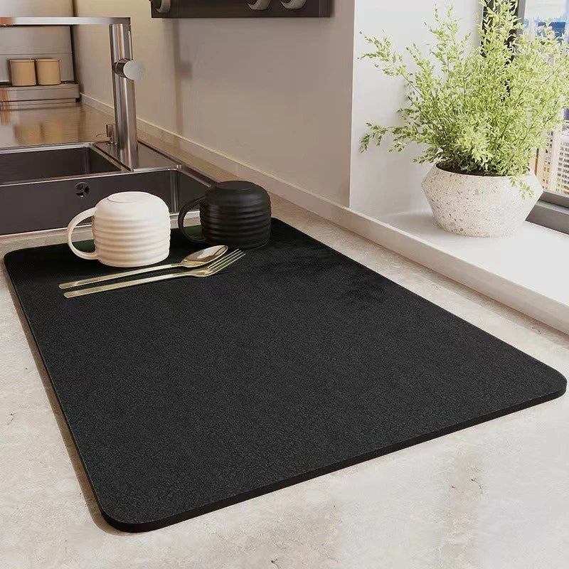 Super Absorbent Kitchen Tableware Mat USA Waterproof Drainage Coffee Dish Drying Mat Heat-Insulating Non-Slip Pad for Tableware