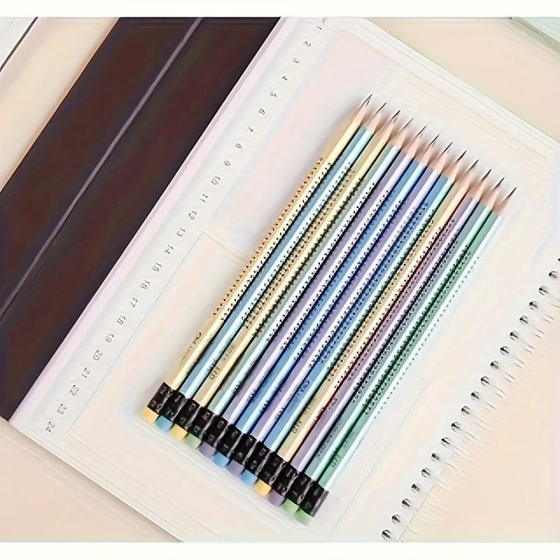 12PCS Assorted Colour HB Triangular Pencils Canada Writing Set for Students Handwriting Practice