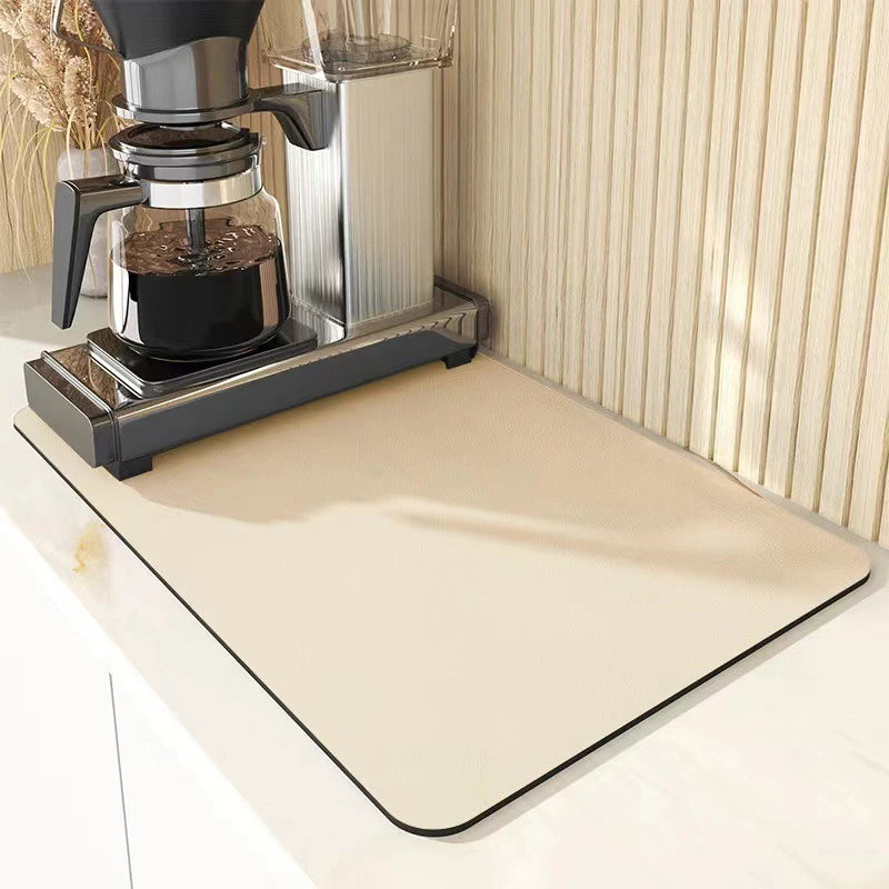 Super Absorbent Kitchen Tableware Mat USA Waterproof Drainage Coffee Dish Drying Mat Heat-Insulating Non-Slip Pad for Tableware
