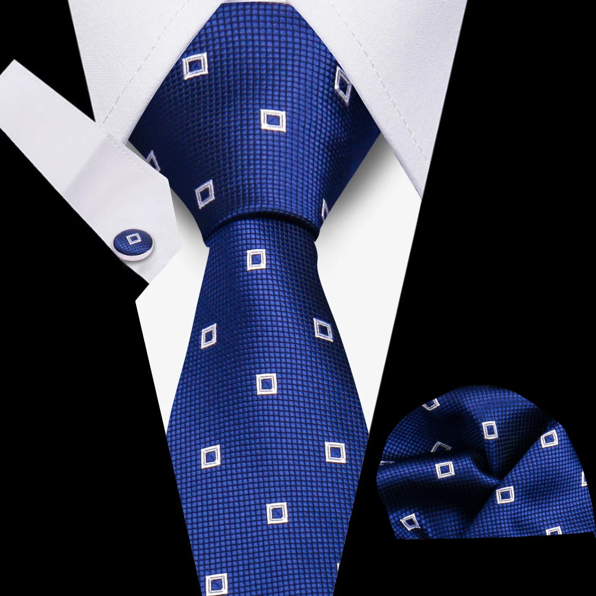 Men’s Business Necktie Set Canada Classic Plaid Cufflinks Handkerchief for Suit Wedding High-Quality 3PCS Tie Set Formal Gravata