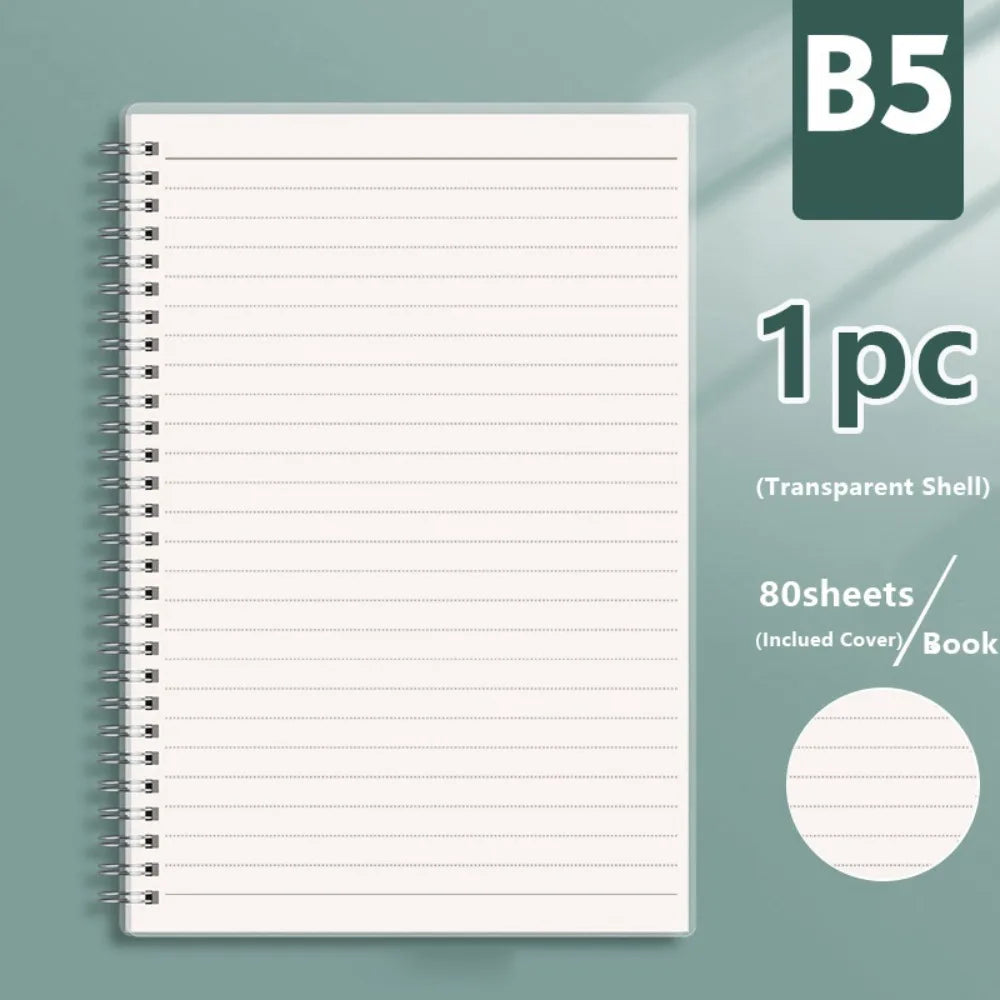 A4/A5/A6/B5 Coil Notebook Grids/Blank/Horizontal Line Flip Over Design Sketchbook Diary Book School Office Supplies Diary Book