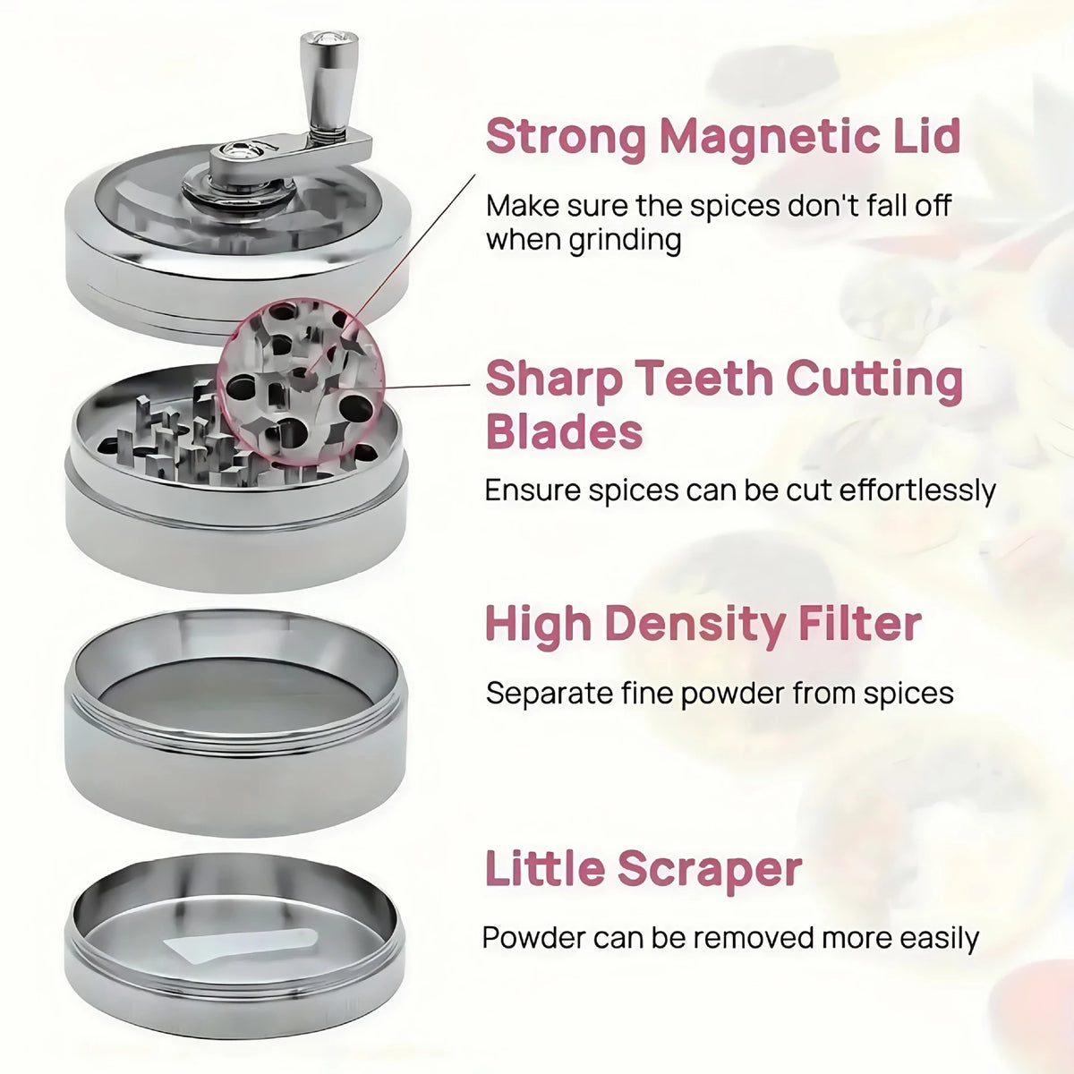 Nut and Hard Spice Grinder for Nutmeg USA Ginger Rock Salt and Peppercorn Hand Tools, Crushers 1.6-Inch/40mm Household Mini