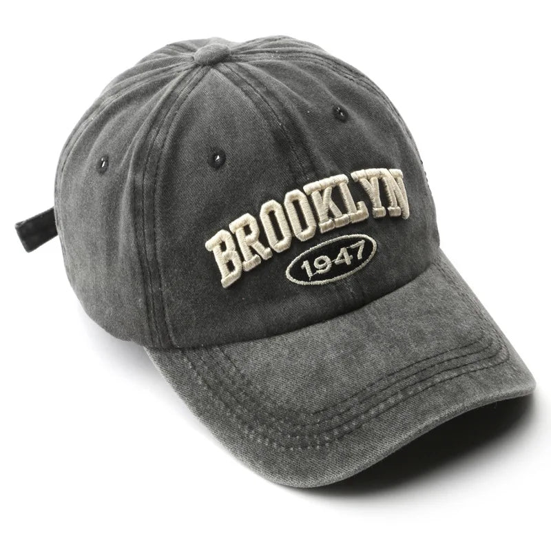 Retro Brooklyn Letter Embroidery Baseball Cap Canada Spring Summer Men Women Cotton Adjustable Casual Hip Hop Streetwear Sun Hat