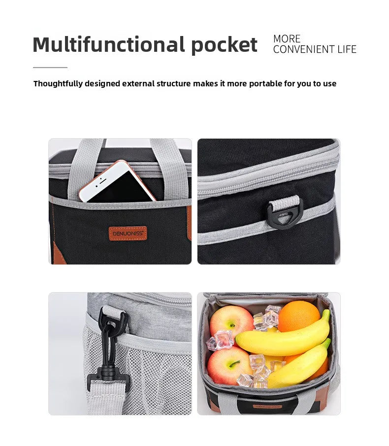 New Simple Lunch Bag USA Thick Aluminum Foil Oxford Cloth Waterproof Insulated Cooler Bag for Work, Students & Outdoor Food Storage