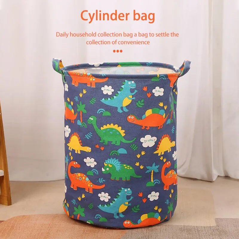 USA Linen Dirty Laundry Basket Foldable Round Waterproof Organizer Bucket Clothing Children Toy Home Large Capacity Storage