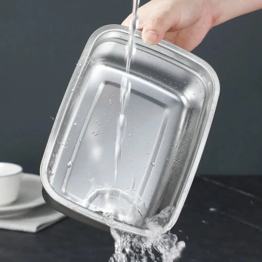 Stainless Steel Camping USA Lunch Box Sealed Microwave Suitable Bento Box Leak-proof Large Capacity Refrigerator Freezer Storage Box