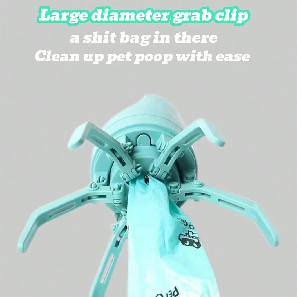 Pet Pooper Scooper USA Six-Claw Shovel No-Touch Waste Picker with Garbage Bag Holder for Outdoor Dog Toileting
