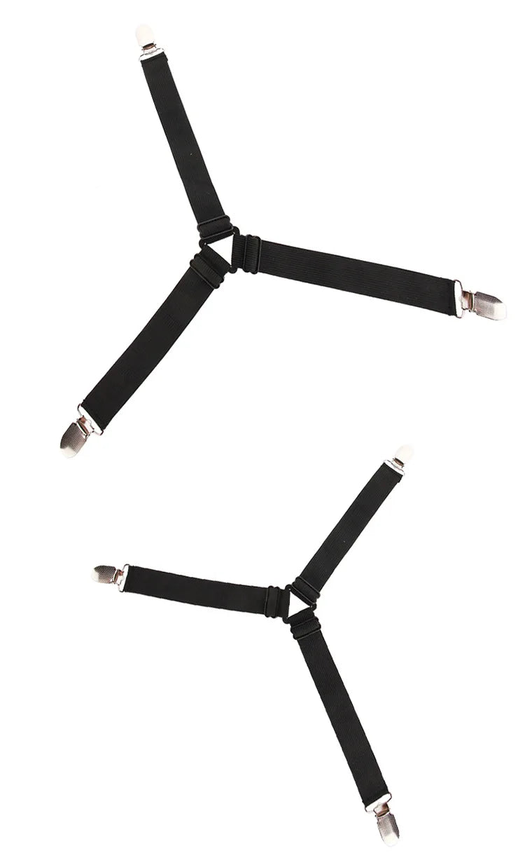 4PCS Triangle Bed Sheet Holders USA Adjustable Fitted Sheet Clips & Mattress Gripper Suspenders for Bed Covers and Mattresses