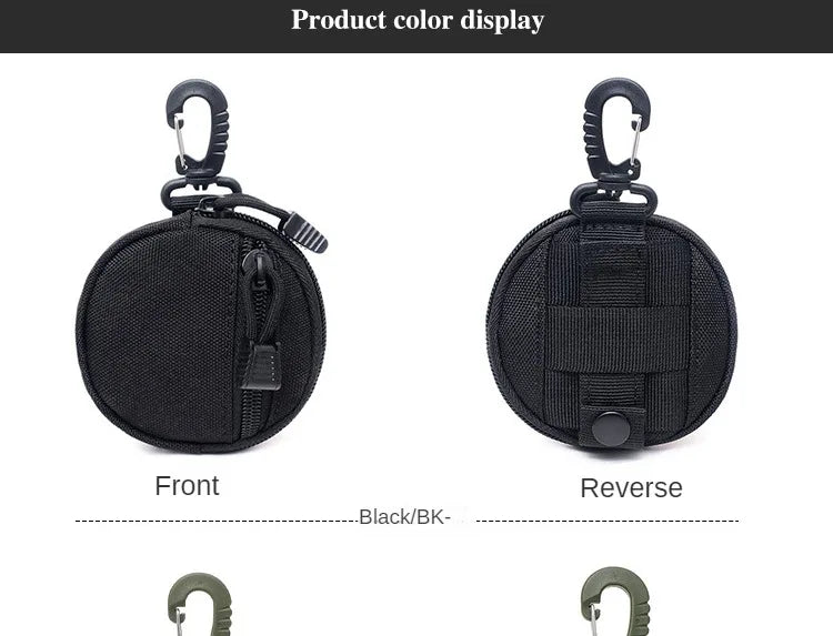 Mini EDC Tool Pouch USA Keychain Zipper Holder for Earphones, Keys, Coins & Small Essentials, Compact Outdoor Hiking Utility Waist Bag