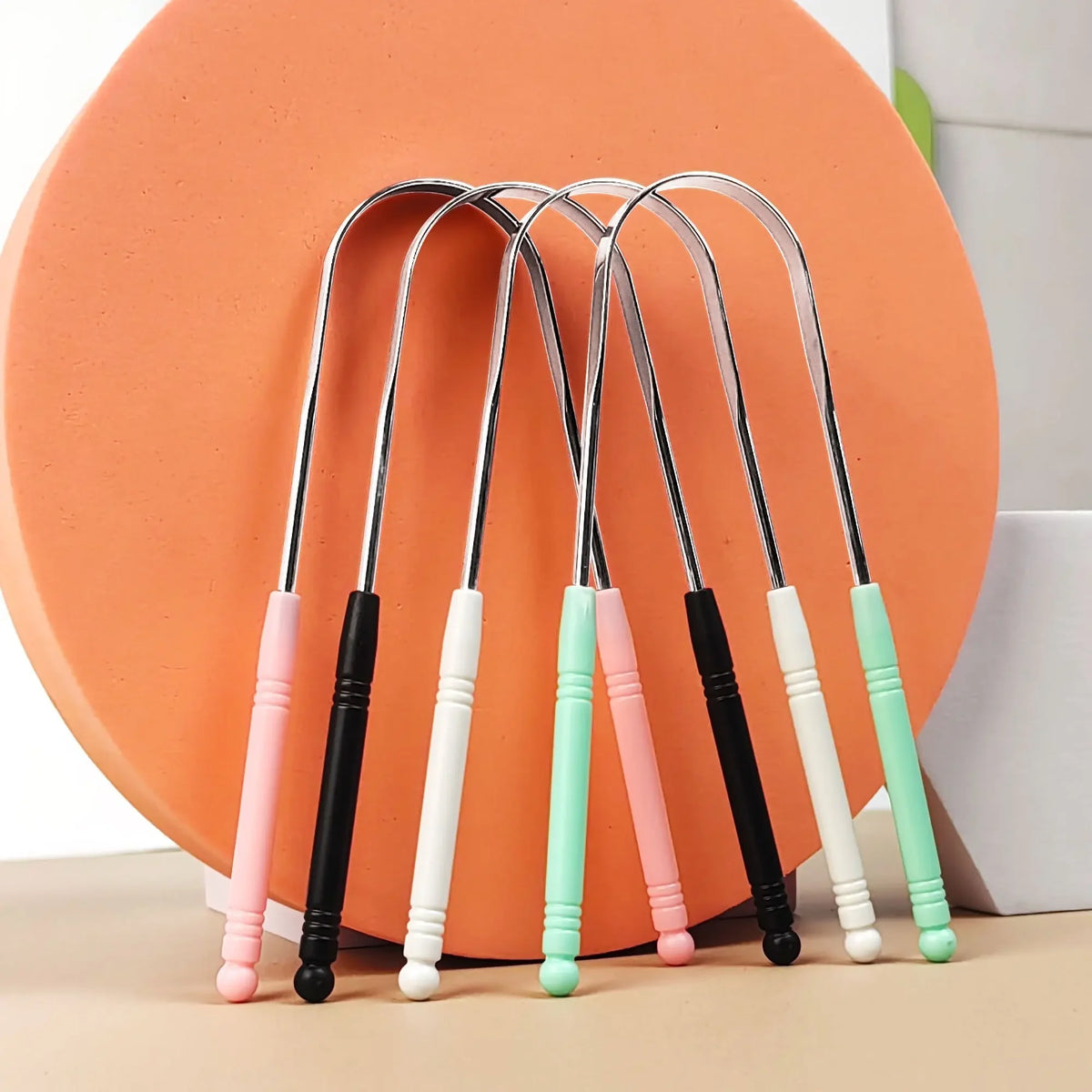 Stainless Steel U-Shaped Tongue Scraper USA Adult Portable Easy-to-Clean Oral Hygiene Tool for Removing Bacteria & Plaque