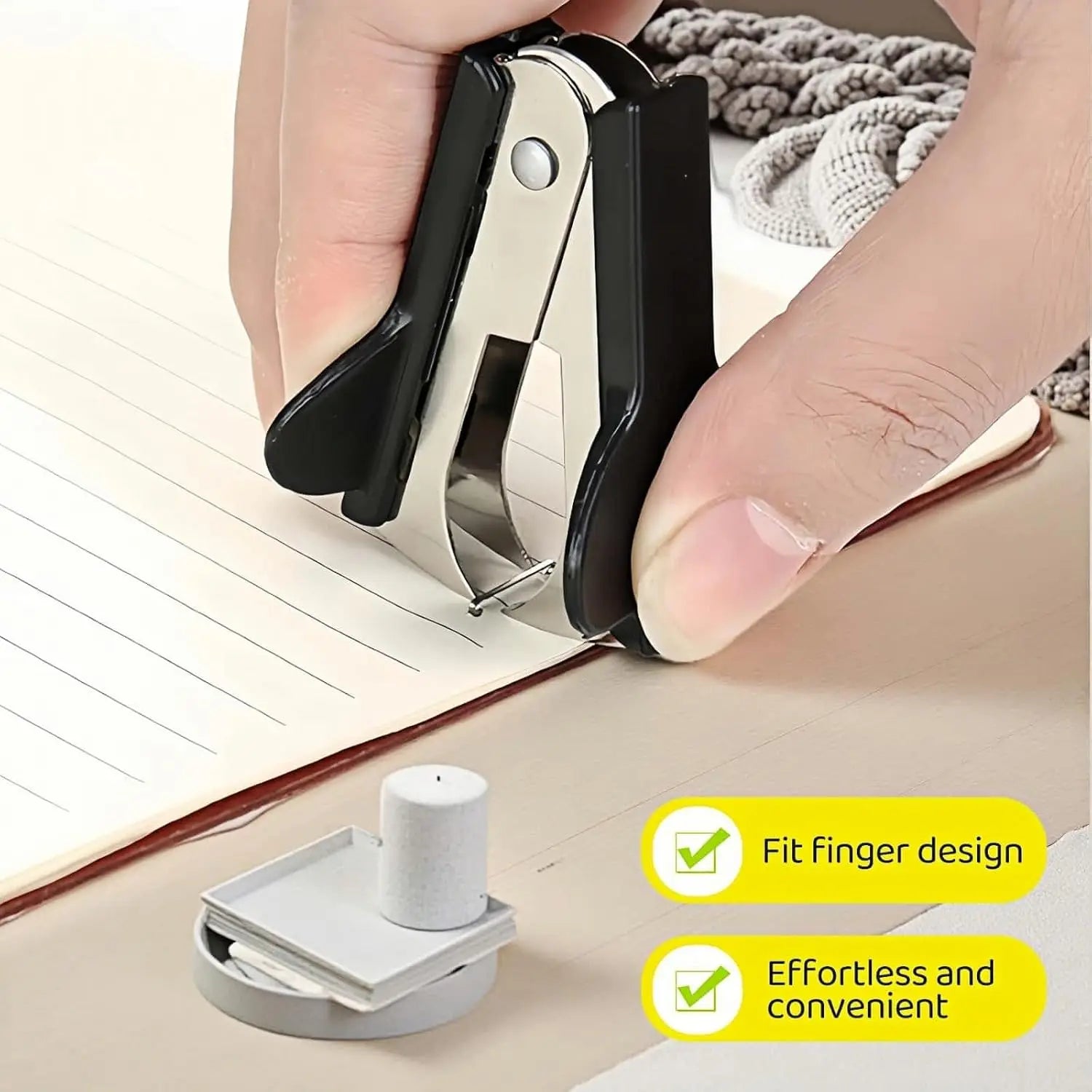 Compact Heavy-Duty Iron Stapler & Staple Remover Canada Ergonomic Black Handle Office Stapling Tool for Home & Professional Use