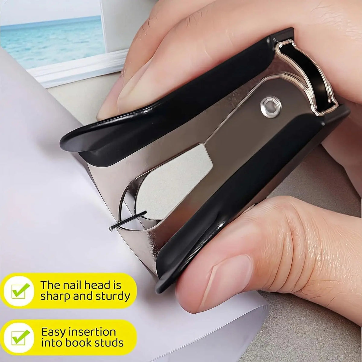 Compact Heavy-Duty Iron Stapler & Staple Remover Canada Ergonomic Black Handle Office Stapling Tool for Home & Professional Use
