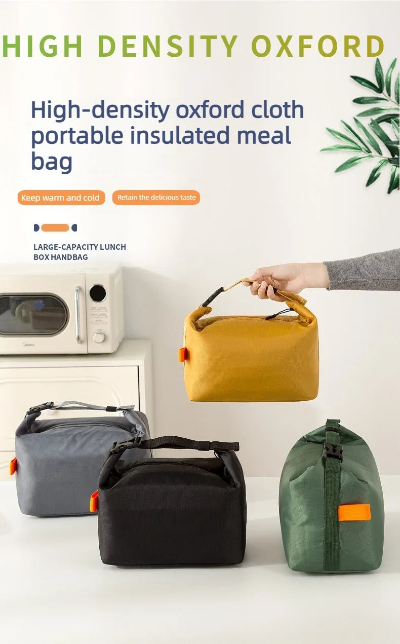 Large-Capacity Insulated Lunch Bag USA Foldable Waterproof Aluminum Foil Bento Bag for Office, Travel & School