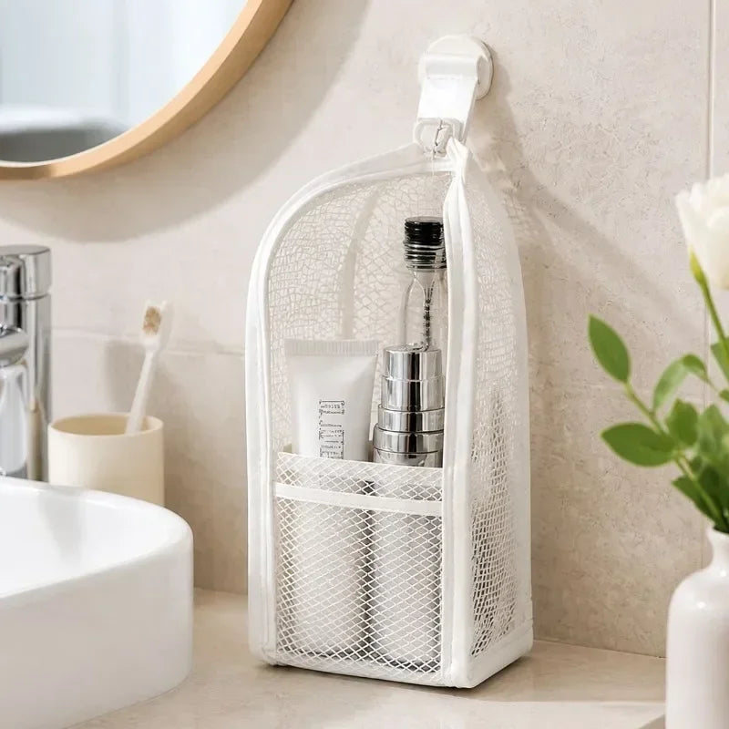 Standing Mesh Toiletry Bag USA Portable EVA Waterproof Travel Foldable Toothbrush Cosmetic Organizer Women Bathroom Storage Pouch