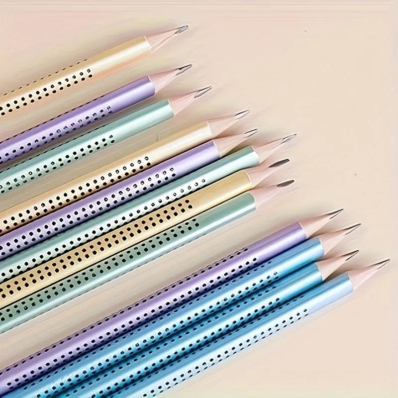 12PCS Assorted Colour HB Triangular Pencils Canada Writing Set for Students Handwriting Practice
