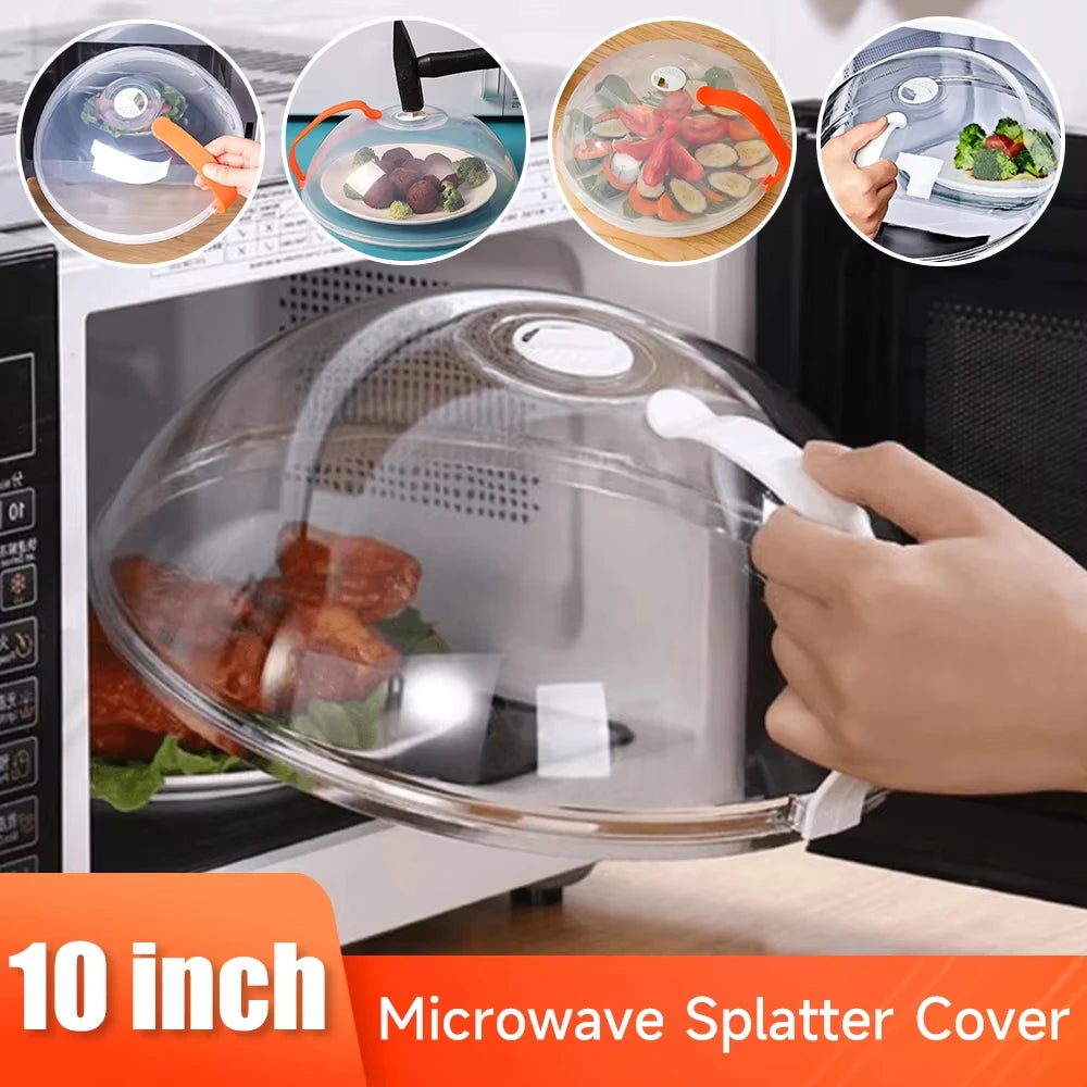 Microwave Splash Cover High Temperature Resistant Microwave Guard Lid Transparent Food Heating Cover Steam Kitchen Accessories
