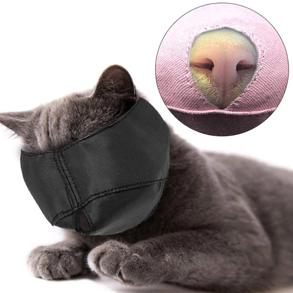 Breathable Nylon Cat Muzzles Kitten Face Masks Groomer Helpers Bath Anti-scratch Anti-Biting for Cat Grooming Tools Pet Supplies - Ammpoure Wellbeing 🇬🇧