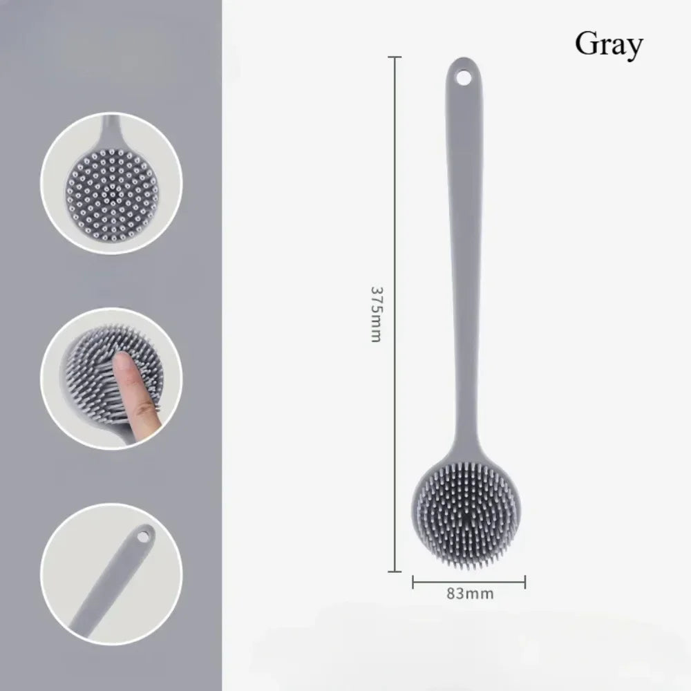 Soft Back Scrubber Brush USA Silicone Skin Massager Bath Shower Scrubbing Brush with Handle Body Wash Exfoliating Bath Supply