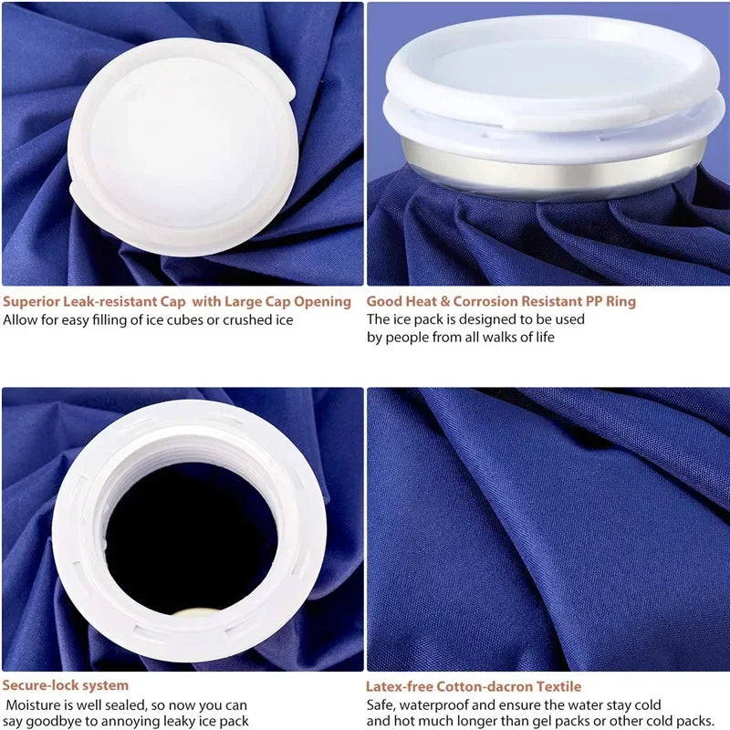 Reusable Hot & Cold Therapy Ice Pack USA for Injuries with Elastic Breathable Support Wrap, Hot Water Bag for Pain Relief & Recovery