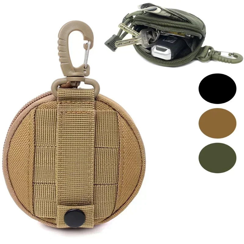 Mini EDC Tool Pouch USA Keychain Zipper Holder for Earphones, Keys, Coins & Small Essentials, Compact Outdoor Hiking Utility Waist Bag
