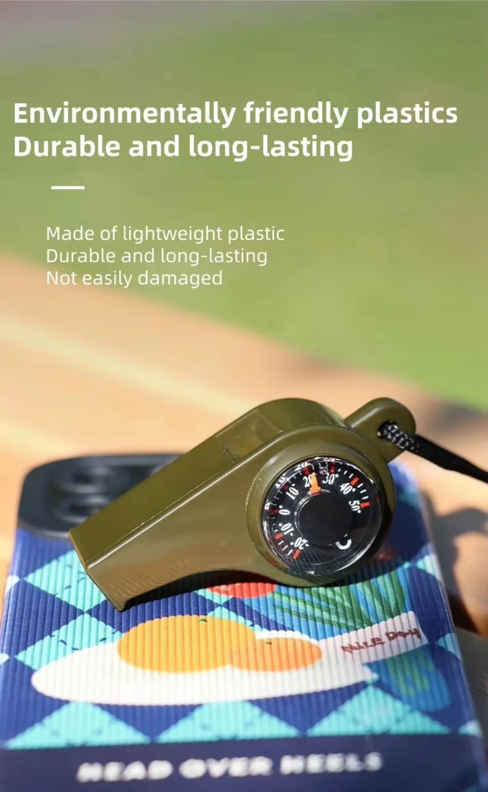 3in1 USA Outdoor Emergency Whistle with Compass, Thermometer, Outdoor Whistle, Convenient to Carry Suitable for Camping and Hiking
